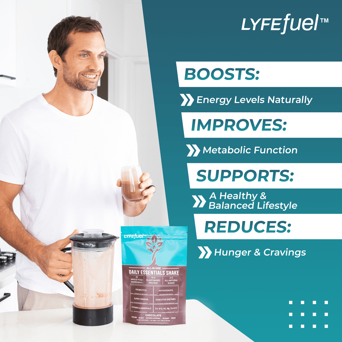 Meal Replacement Bar By LyfeFuel - Vegan Protein Bar Packed With Organic Superfoods, Fiber & 21 Essential Nutrients From 100% Plant Based Whole Foods